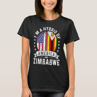 Zimbabwean American Patriot Grown  Flag Humour T-Shirt