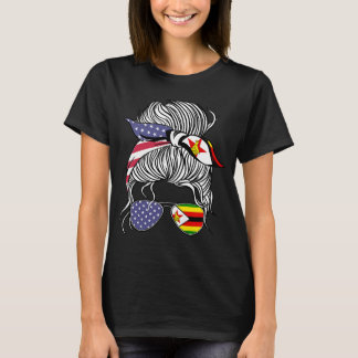 Zimbabwean American Patriot Grown Proud Women Girl T-Shirt