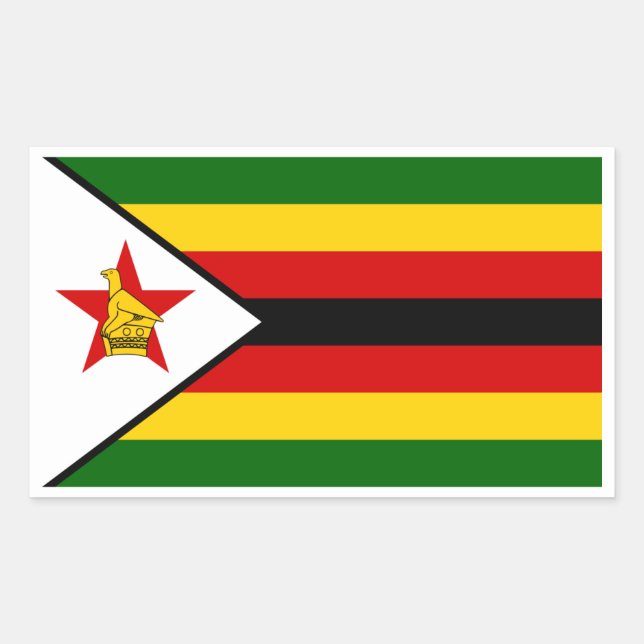 Zimbabwean Flag, Flag of Zimbabwe Rectangular Sticker (Front)