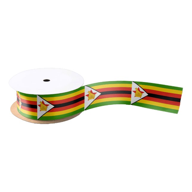 Zimbabwean flag ribbon satin ribbon (Spool)