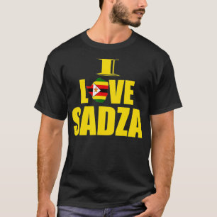 Zimbabwean Food I Love Sadza Zimbabwe Map Flag T-Shirt