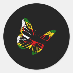 Zimbabwean Roots Butterfly Zimbabwe Flag Zimbabwea Classic Round Sticker