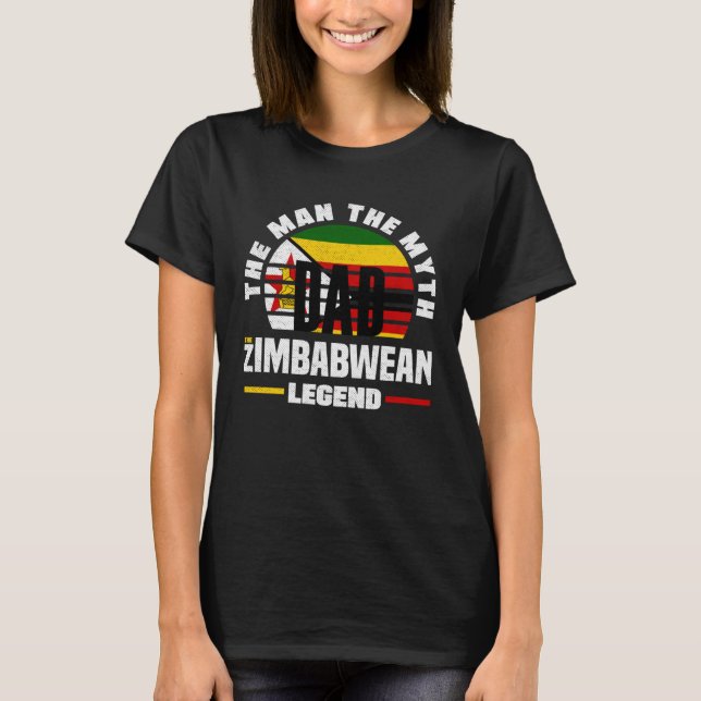 Zimbabwean Zimbabwe Zimbabwean Flag Fathers Day T-Shirt (Front)