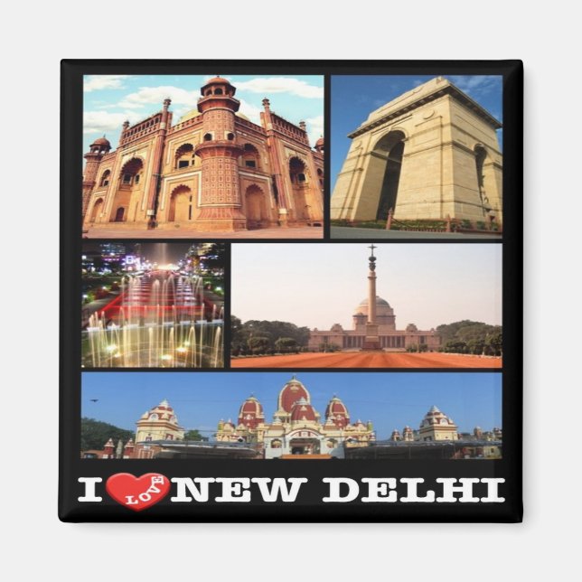 zIN024 i love NEW DELHI, India, Asia, Fridge Magnet (Front)