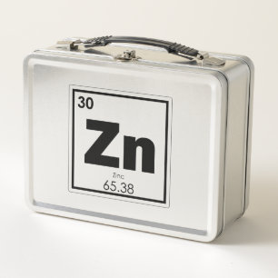 Zinc chemical element symbol chemistry formula gee metal lunch box