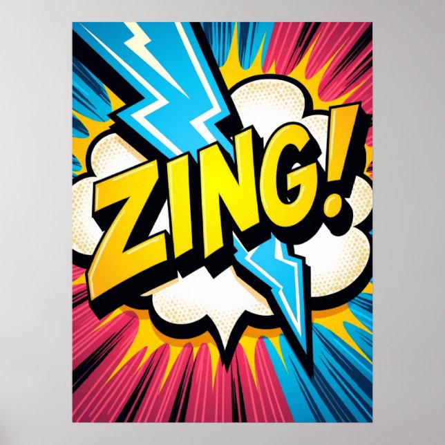 ZING! Lightning Pop Art Explosion Poster (Front)