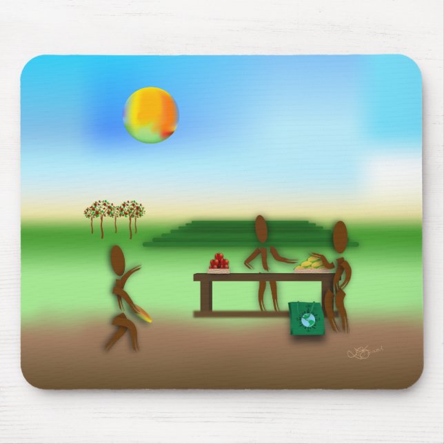 Zinglees ~ Farmer's Market Mouse Mat (Front)