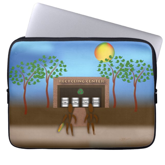 Zinglees ~ Recycling Laptop Sleeve (Front)