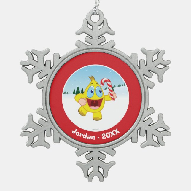 Zingoz Snowflake Pewter Christmas Ornament (Front)