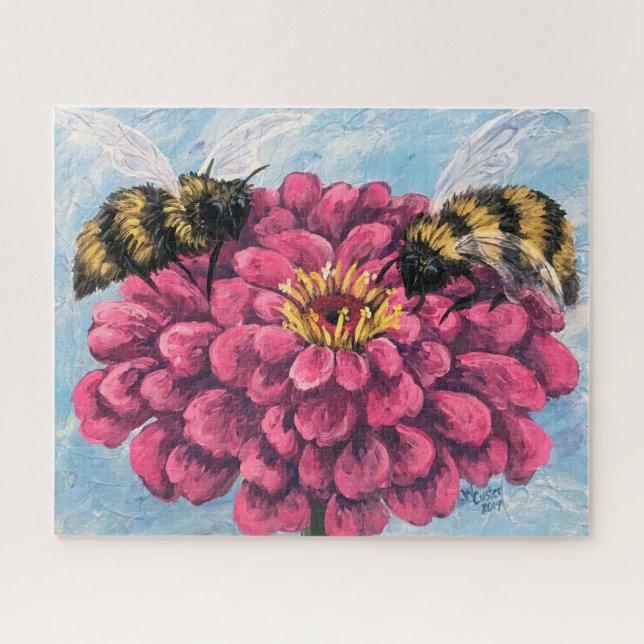 Zinnia and Bees Puzzle (Horizontal)