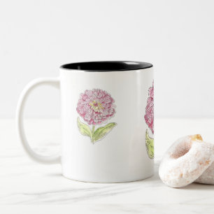 Zinnia Burst  Two-Tone Coffee Mug