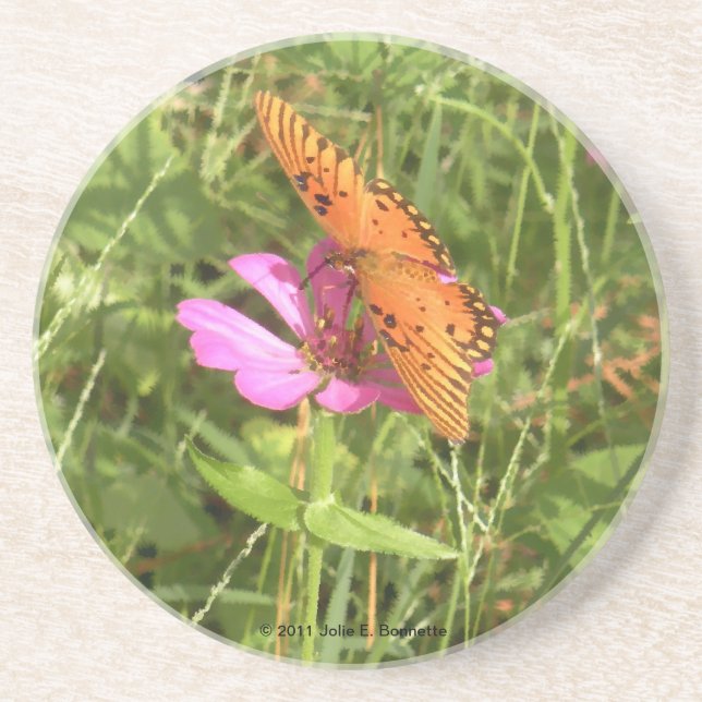 Zinnia & Butterfly Coaster (Front)