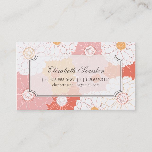 Zinnia Calling Card (Front)