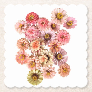 Zinnia Collage Paper Coaster