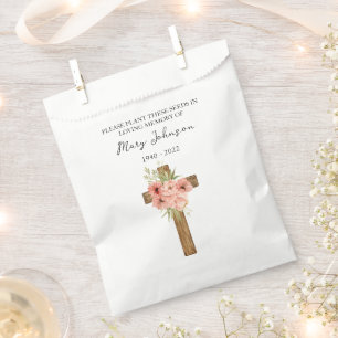 Zinnia Cross Seed Packet Funeral Favor Bag