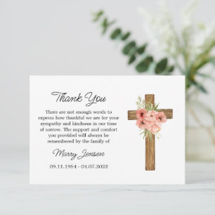 Zinnia Cross Sympathy Thank You Card