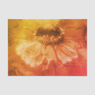 Zinnia Daisy Flower In Sepia Vintage Decoupage Tissue Paper