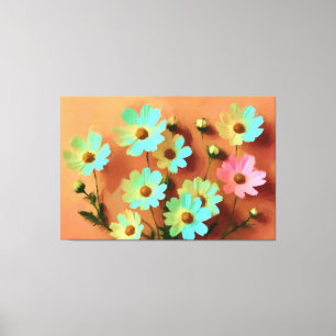 Zinnia Elegans Expressive Style Canvas Print