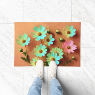 Zinnia Elegans Floral Doormat