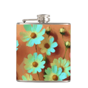 Zinnia Elegans Flowers Hip Flask