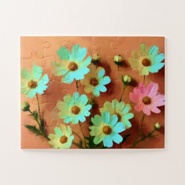 Zinnia Elegans Flowers Jigsaw Puzzle (Horizontal)