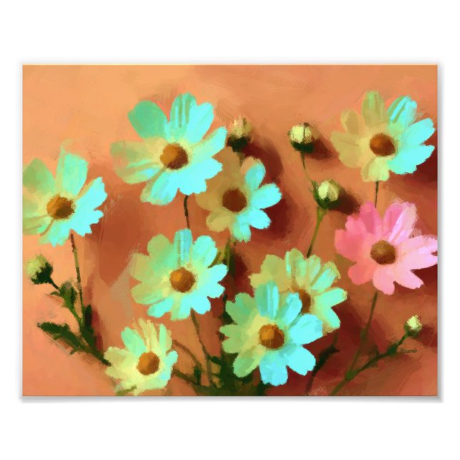 Zinnia Elegans Flowers Photo Print (Front)