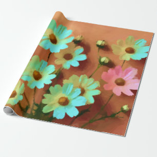 Zinnia Elegans Flowers Wrapping Paper