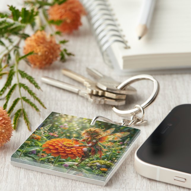 Zinnia Fairy Key Ring (Front Right)