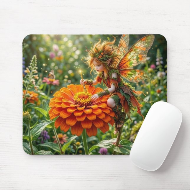Zinnia Fairy Mouse Mat (With Mouse)