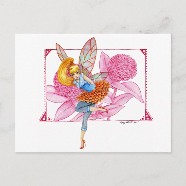Zinnia Fairy Postcard (Front)