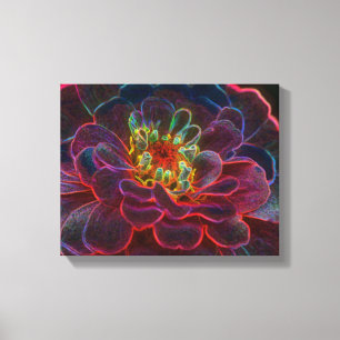 Zinnia Fantasy Abstract Flower Art Canvas Print