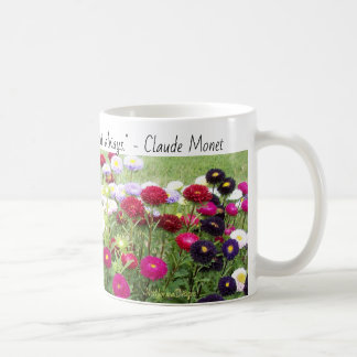 Zinnia Field Flower Mug with Monet Quote.
