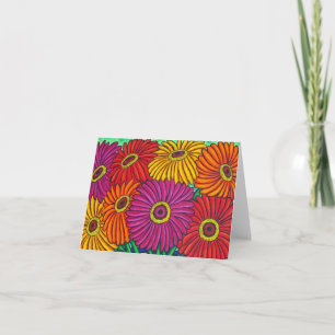 Zinnia Fiesta "Floral Crop"  Note/Greeting Card