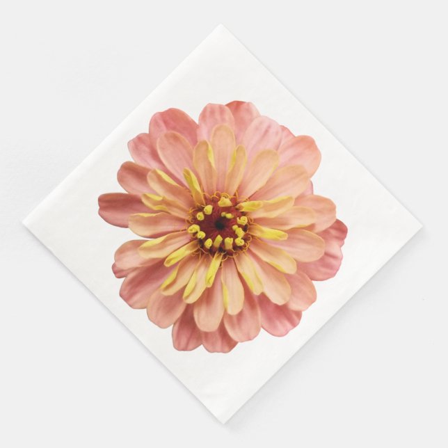 Zinnia Floral Flower Nature Photography Napkins (Corner)