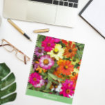 Zinnia Flower Garden Floral Calendar | Planner<br><div class="desc">This monthly/weekly calendar planner keeps all your up-coming activities and schedules organised in one,  handy place and features the photo image of a summer garden of colourful Zinnias. A lovely,  floral design! Select your planner style and wire colour.</div>