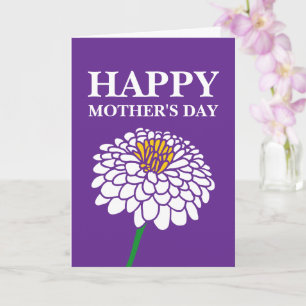 Zinnia flower Happy Mothers Day card for mom