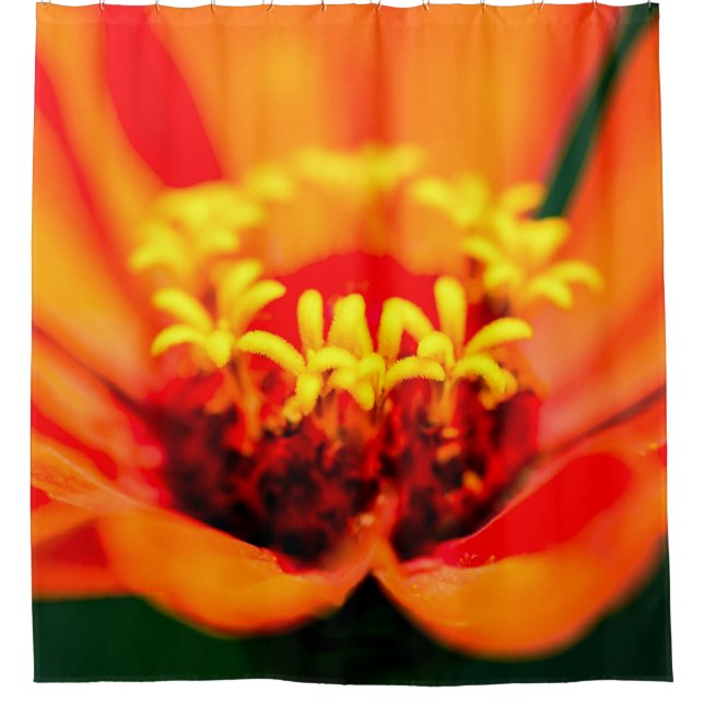 Zinnia Flower - Secret Garden Shower Curtain (Front)