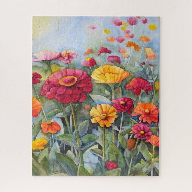 Zinnia Garden (520 Piece Puzzle, 16x20) Jigsaw Puzzle (Vertical)
