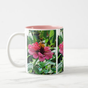 Zinnia Honey Bee Two-Tone Coffee Mug