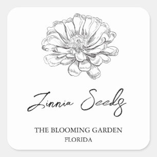 Zinnia Seeds label