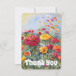 Zinnia Thank You Flat Card