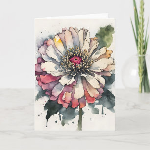 Zinnia - Watercolor flowers Card