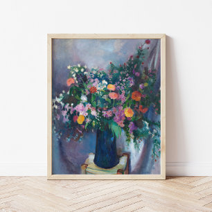 Zinnias and Asters Arthur Beecher Carles Poster