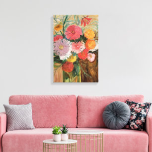 Zinnias and Asters   Tadeusz Makowski Canvas Print