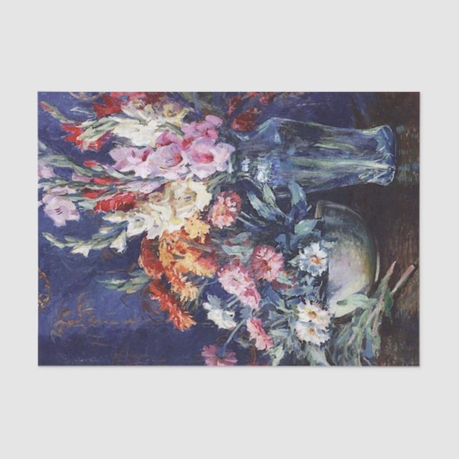 Zinnias and Gladiolas by Matilda Browne Tissue Paper (Front)