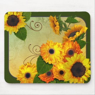 Zinnias and Sunflowers mouse pad