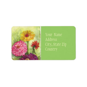Zinnias Label