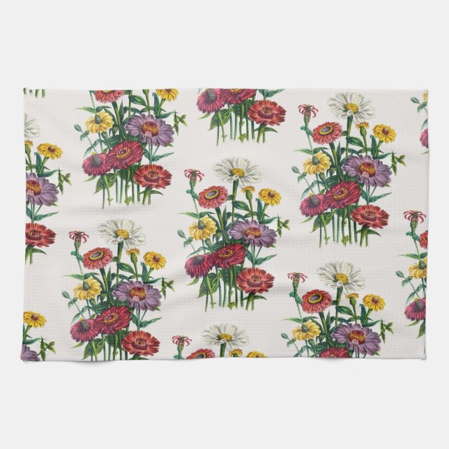 Zinnias Tea Towel (Horizontal)