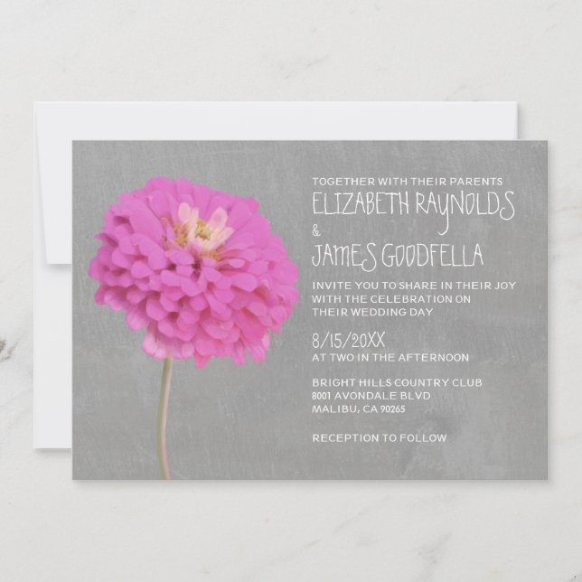 Zinnias Wedding Invitations (Front)