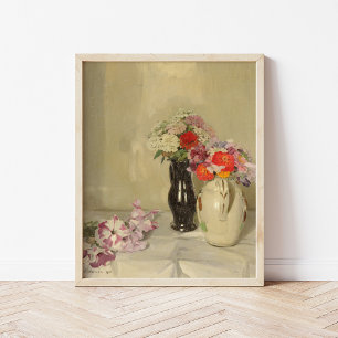 Zinnias William Nicholson Poster